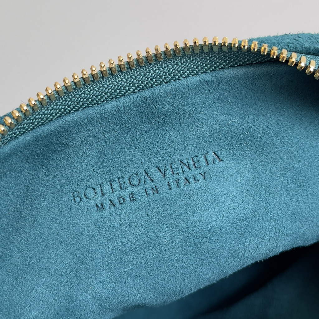 Bottega Veneta Mini Jodie top handle bag 651876 Suede Blue