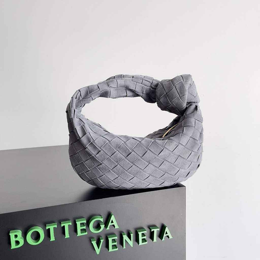 Bottega Veneta Mini Jodie top handle bag 651876 Suede Gray