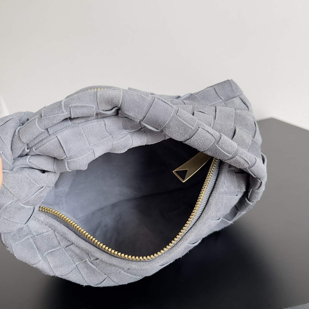 Bottega Veneta Mini Jodie top handle bag 651876 Suede Gray
