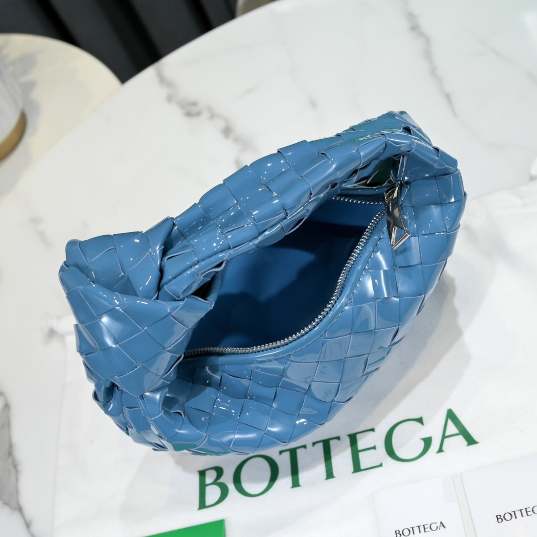 Bottega Veneta Mini Jodie top handle bag 651876 Blue Light skin leather