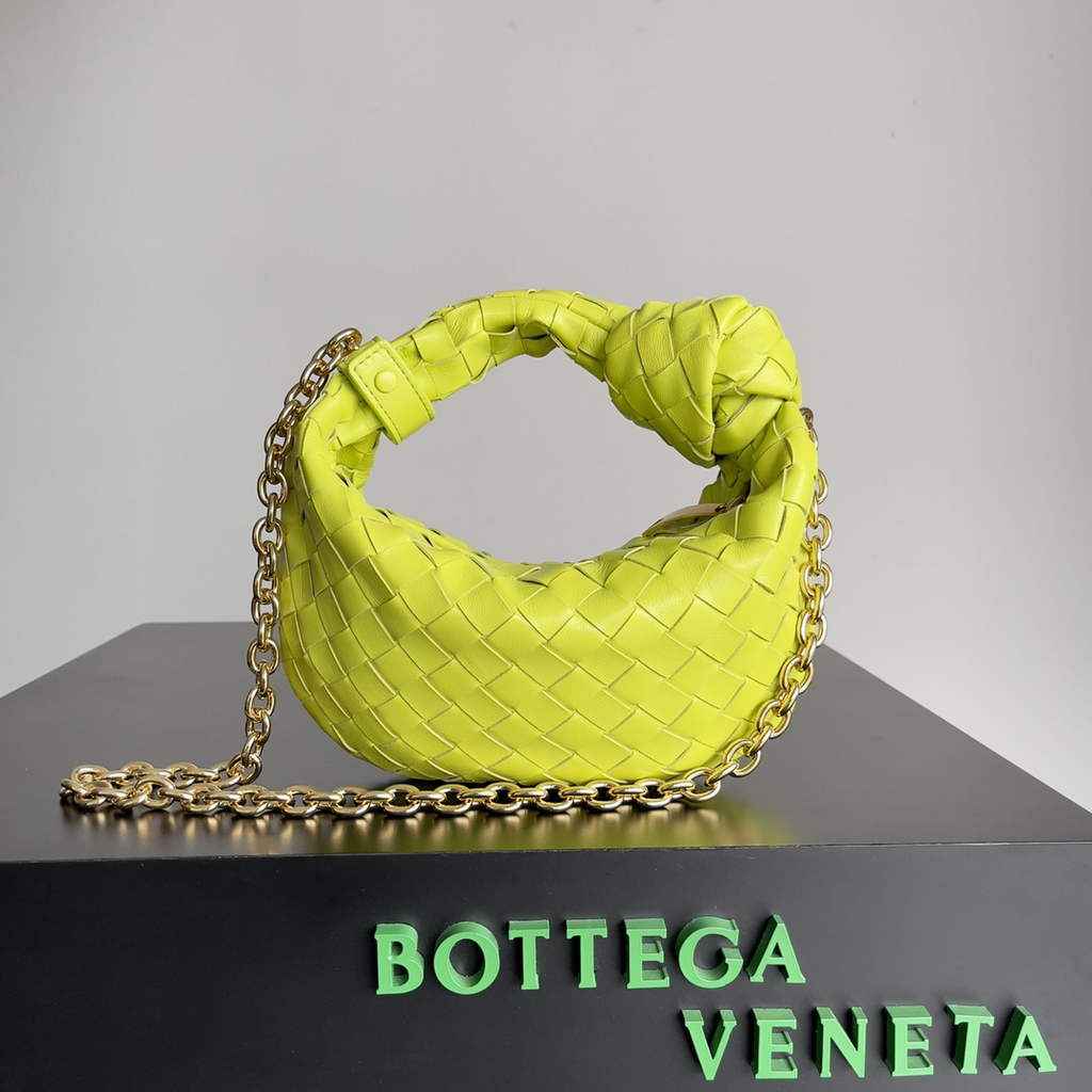 Bottega Veneta Mini Jodie top handle bag 709562 Calfskin Yellow