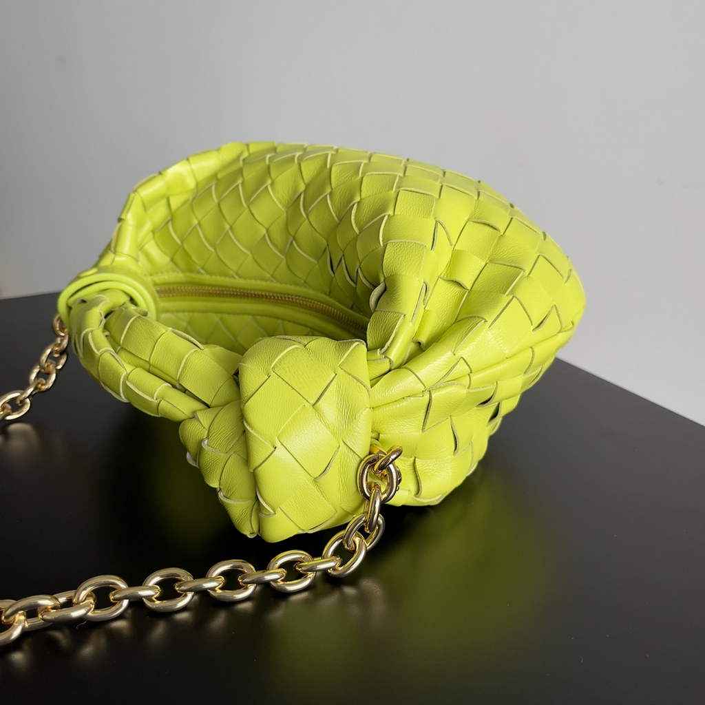 Bottega Veneta Mini Jodie top handle bag 709562 Calfskin Yellow