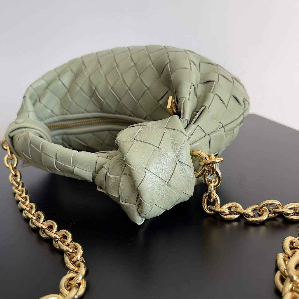 Bottega Veneta Mini Jodie top handle bag 709562 Calfskin Light Green