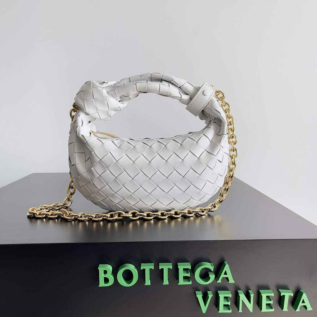 Bottega Veneta Mini Jodie top handle bag 709562 Calfskin White