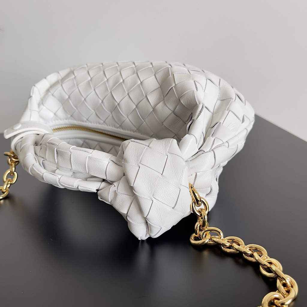 Bottega Veneta Mini Jodie top handle bag 709562 Calfskin White