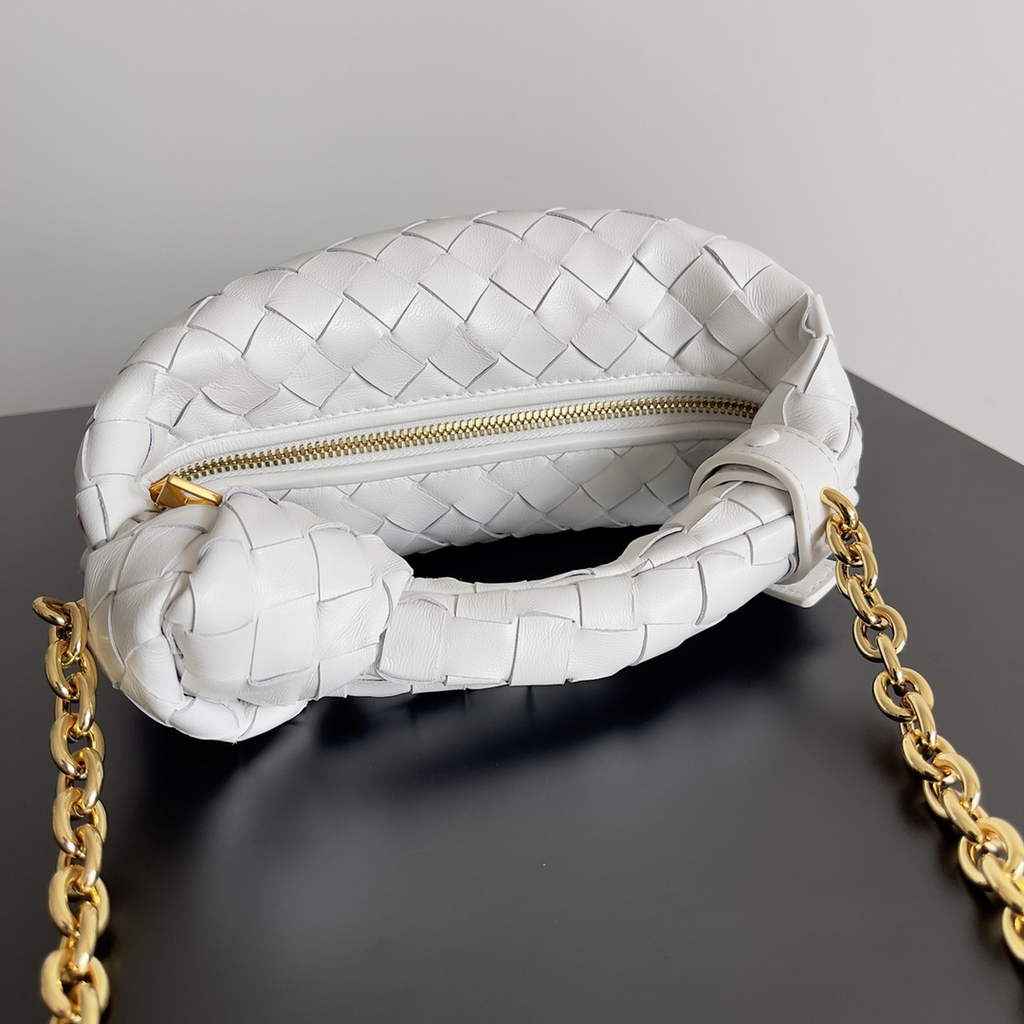 Bottega Veneta Mini Jodie top handle bag 709562 Calfskin White