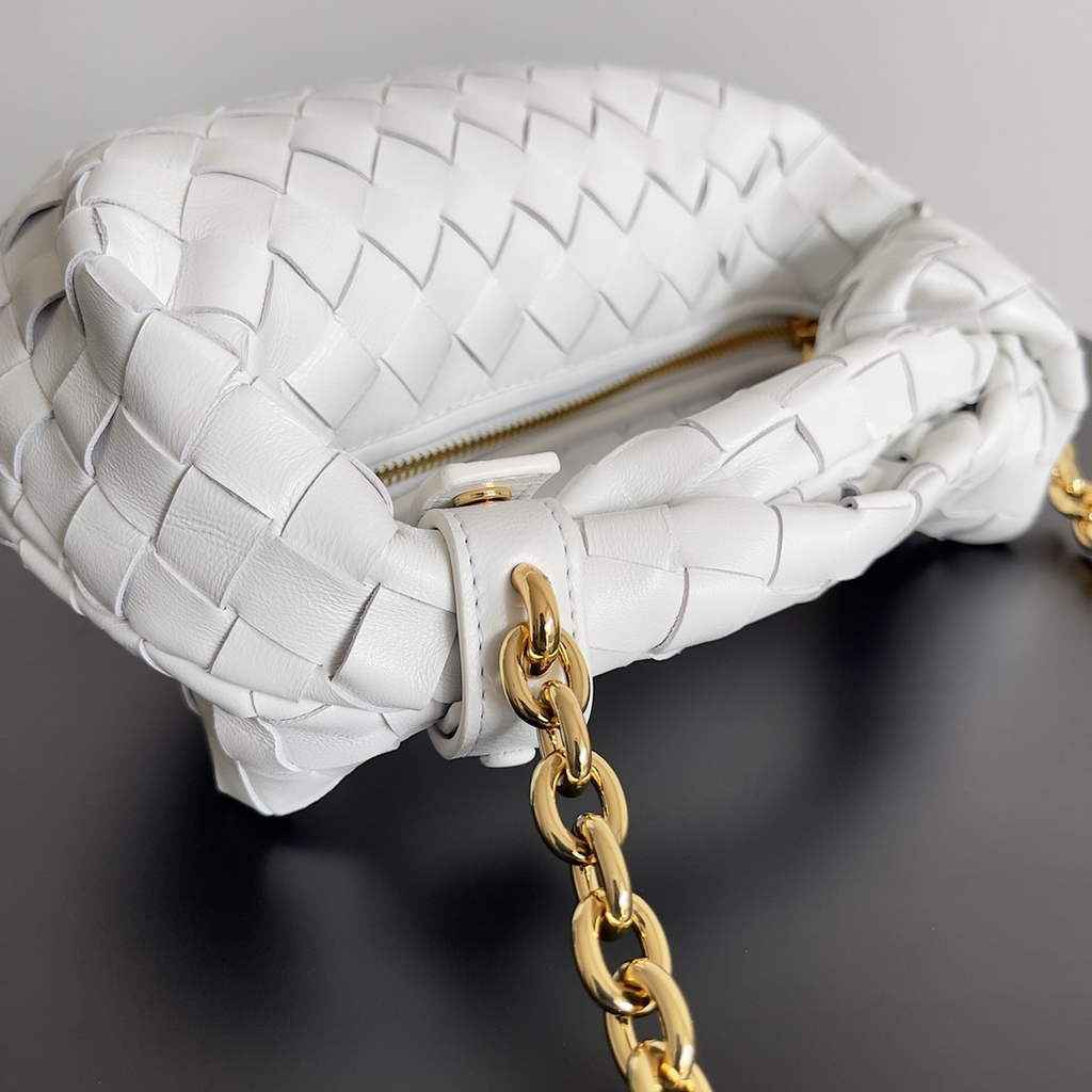 Bottega Veneta Mini Jodie top handle bag 709562 Calfskin White