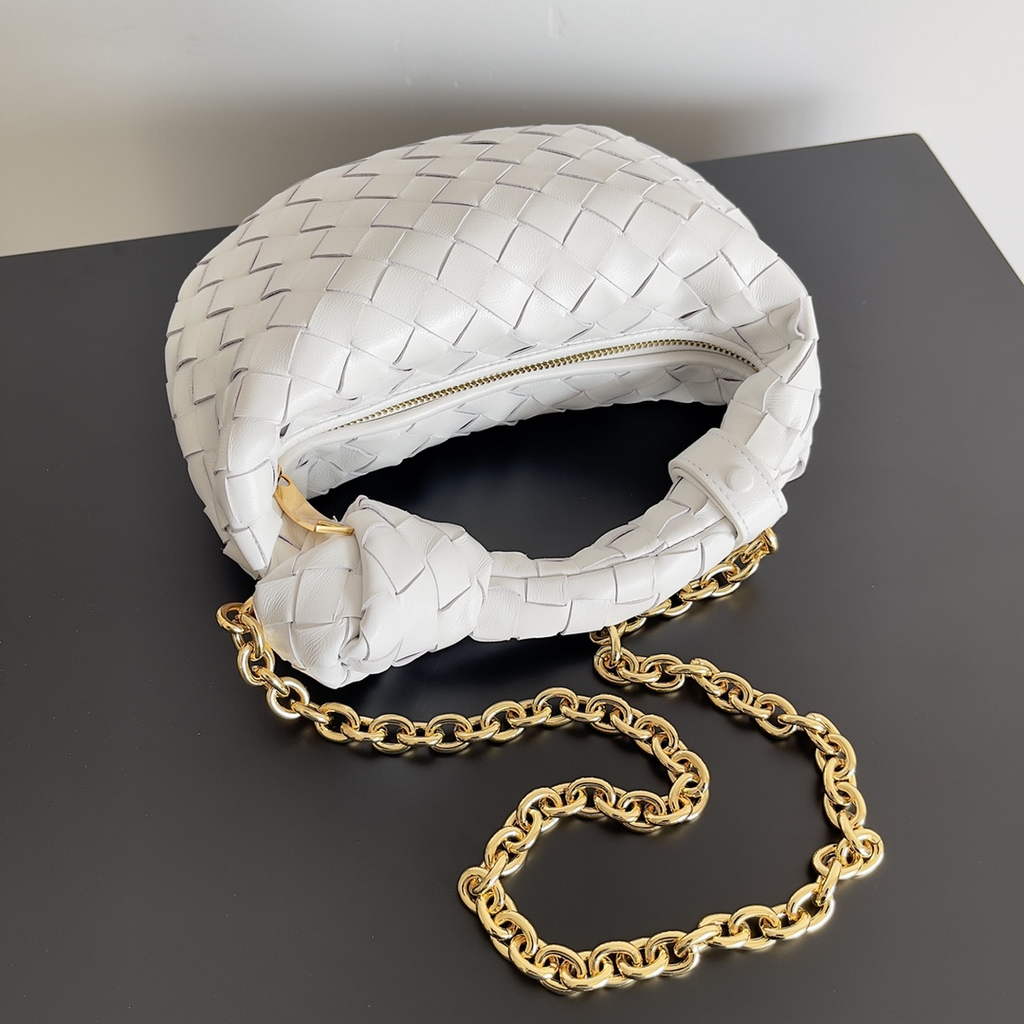 Bottega Veneta Mini Jodie top handle bag 709562 Calfskin White