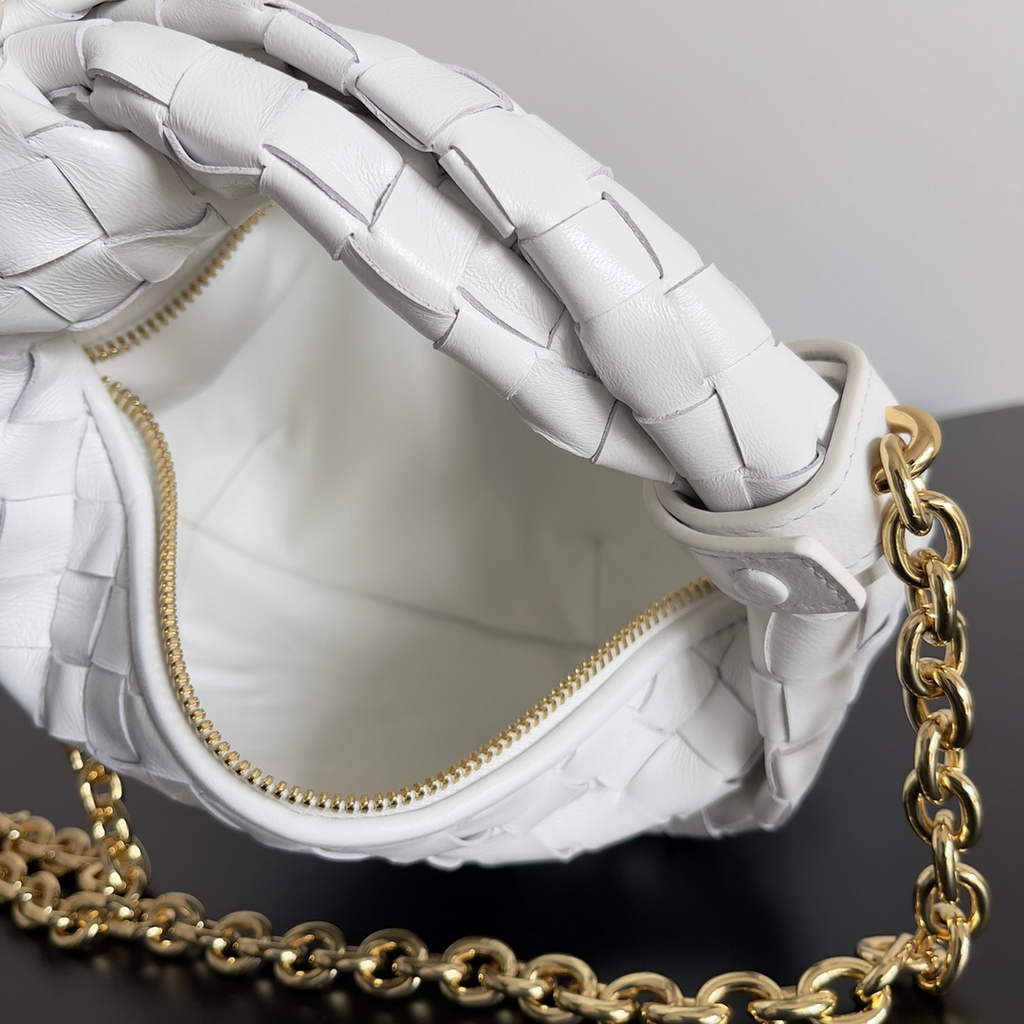 Bottega Veneta Mini Jodie top handle bag 709562 Calfskin White