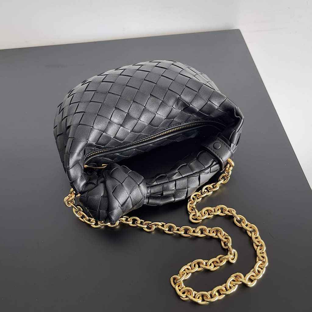 Bottega Veneta Mini Jodie top handle bag 709562 Calfskin Black