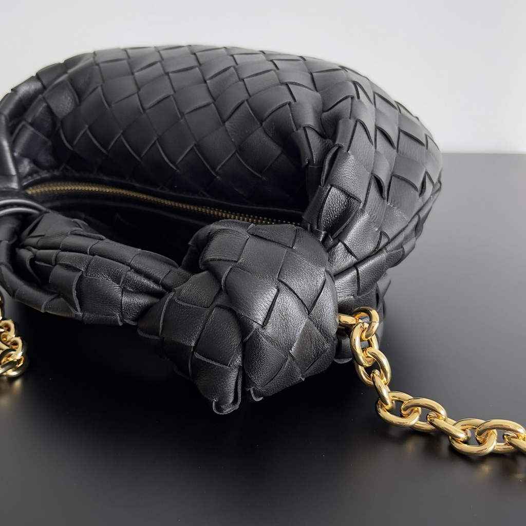 Bottega Veneta Mini Jodie top handle bag 709562 Calfskin Black