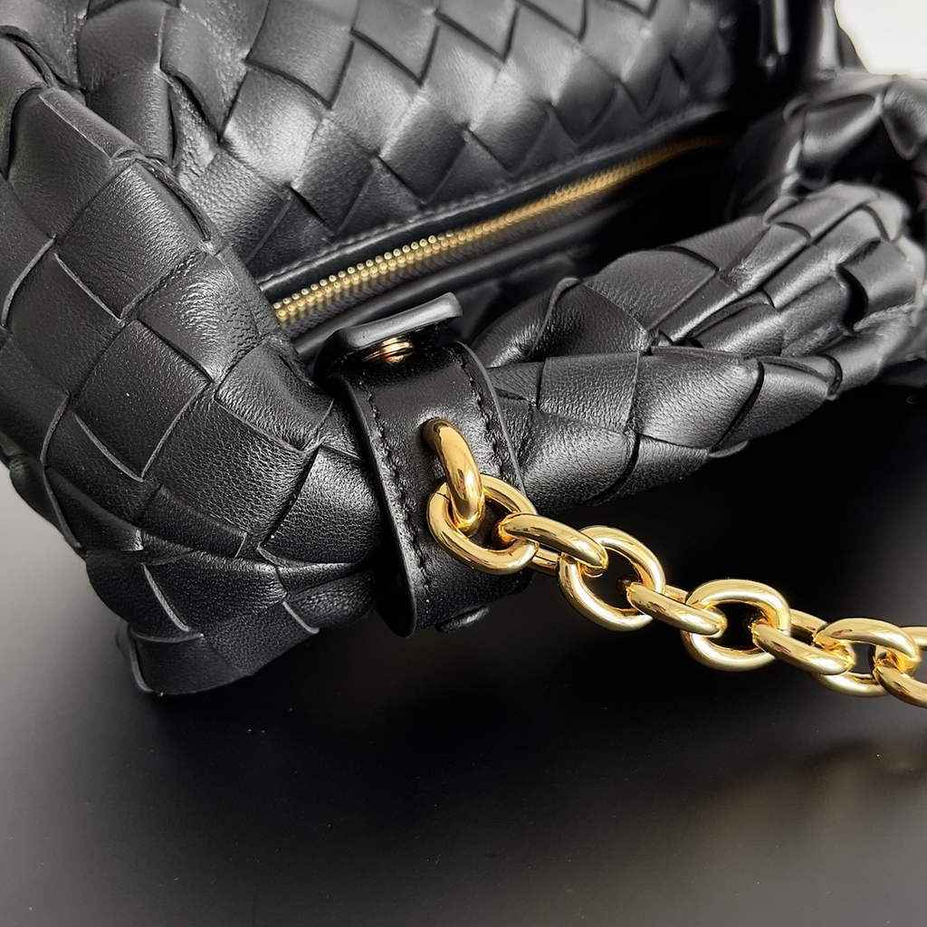 Bottega Veneta Mini Jodie top handle bag 709562 Calfskin Black