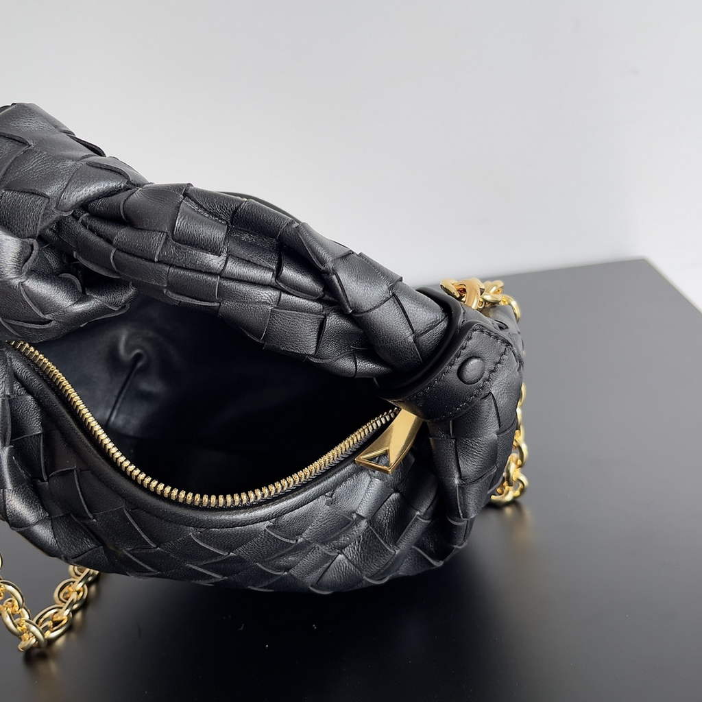 Bottega Veneta Mini Jodie top handle bag 709562 Calfskin Black