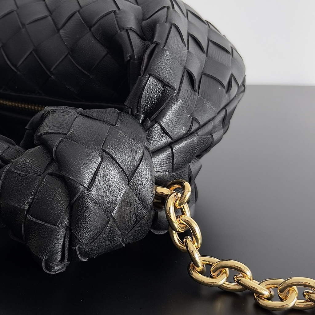 Bottega Veneta Mini Jodie top handle bag 709562 Calfskin Black