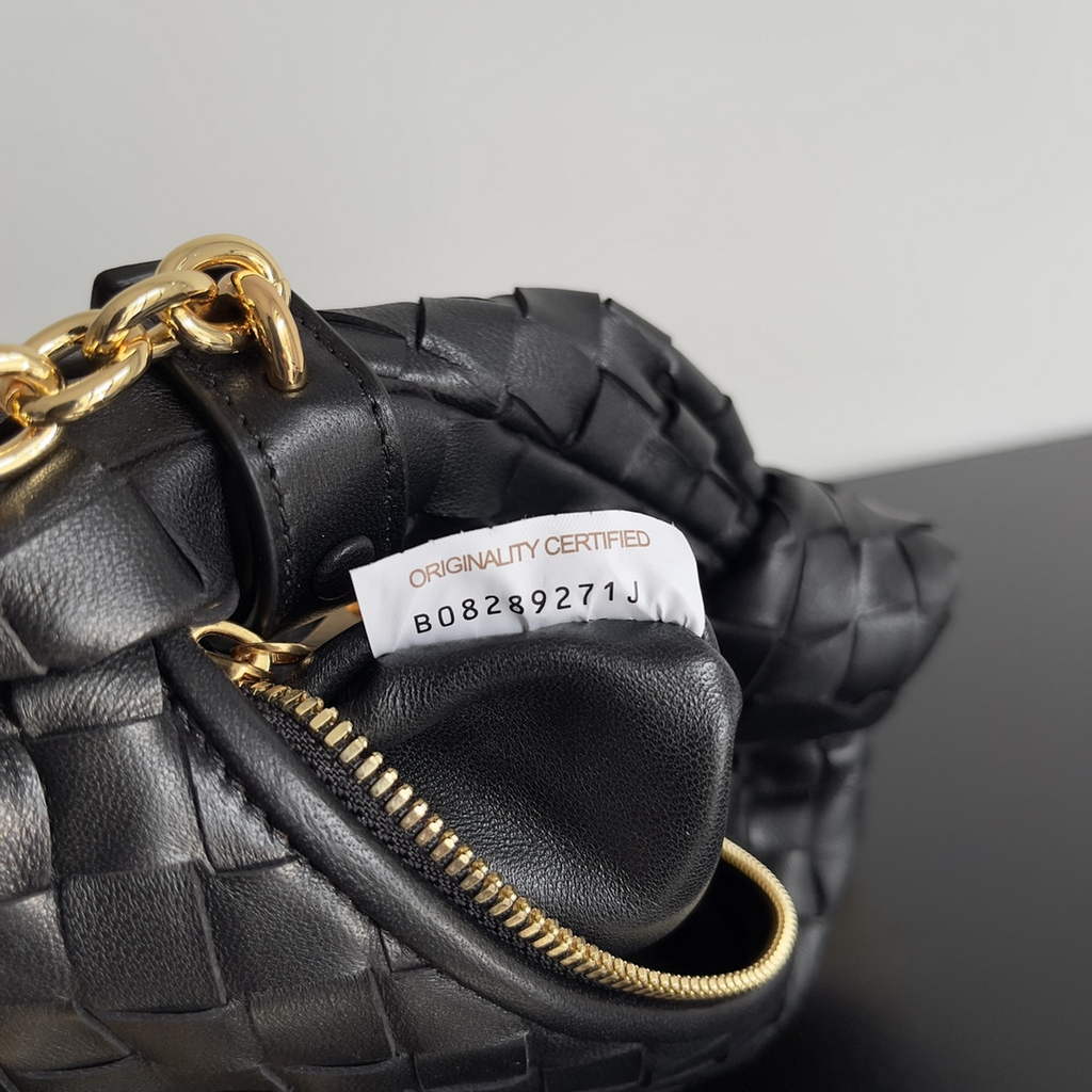 Bottega Veneta Mini Jodie top handle bag 709562 Calfskin Black