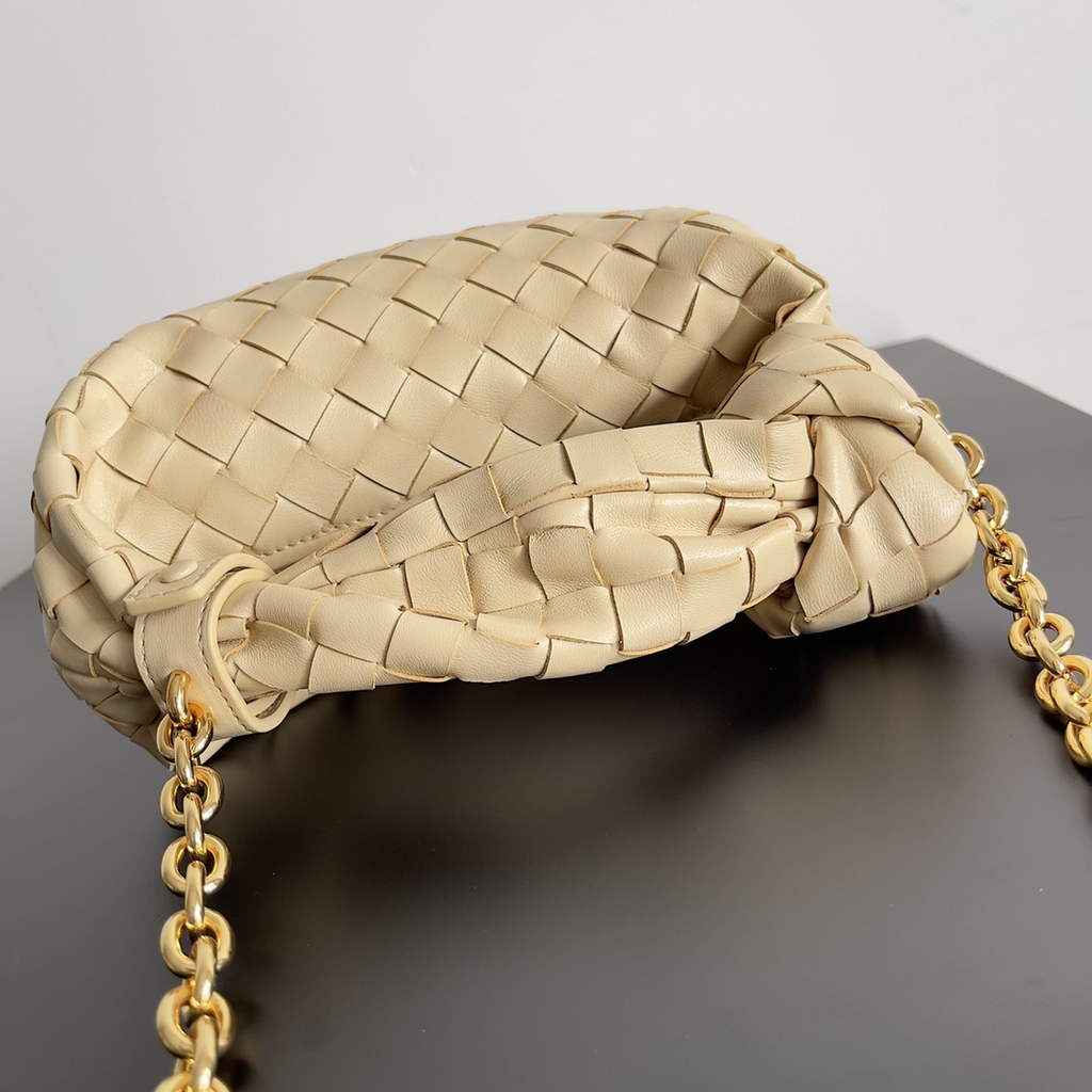 Bottega Veneta Mini Jodie top handle bag 709562 Calfskin Beige
