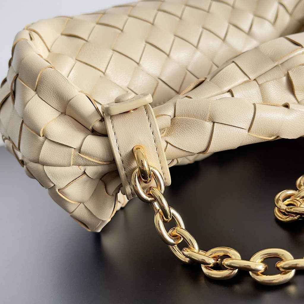 Bottega Veneta Mini Jodie top handle bag 709562 Calfskin Beige