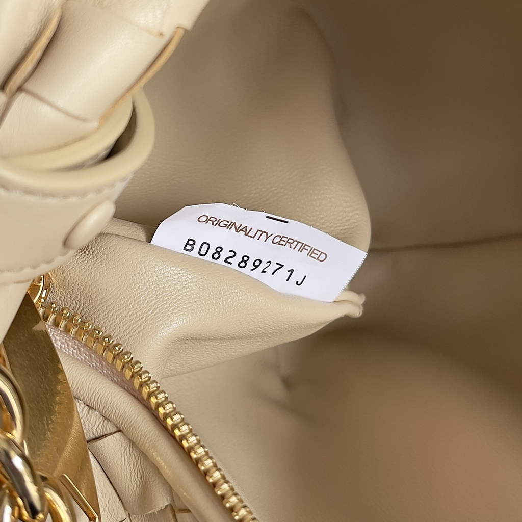 Bottega Veneta Mini Jodie top handle bag 709562 Calfskin Beige