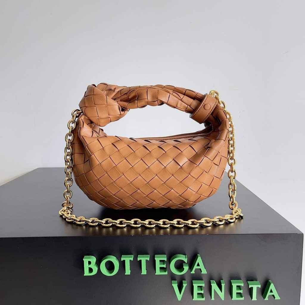 Bottega Veneta Mini Jodie top handle bag 709562 Calfskin Tan