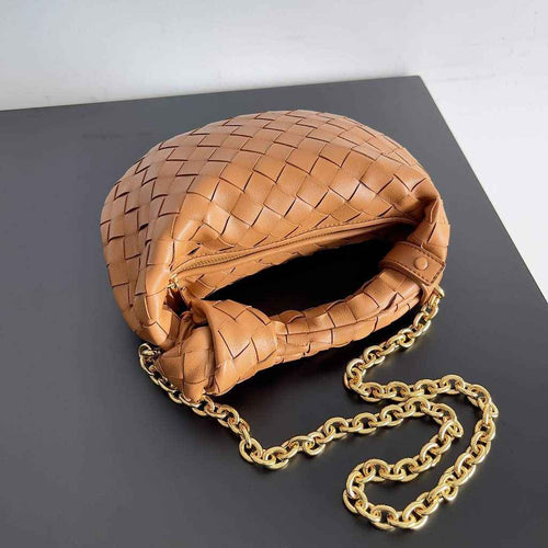 Bottega Veneta Mini Jodie top handle bag 709562 Calfskin Tan
