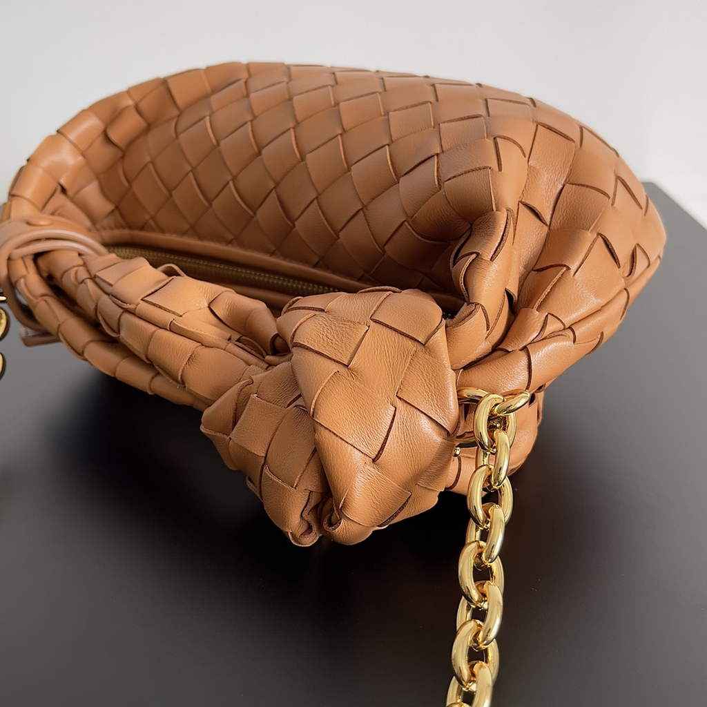 Bottega Veneta Mini Jodie top handle bag 709562 Calfskin Tan
