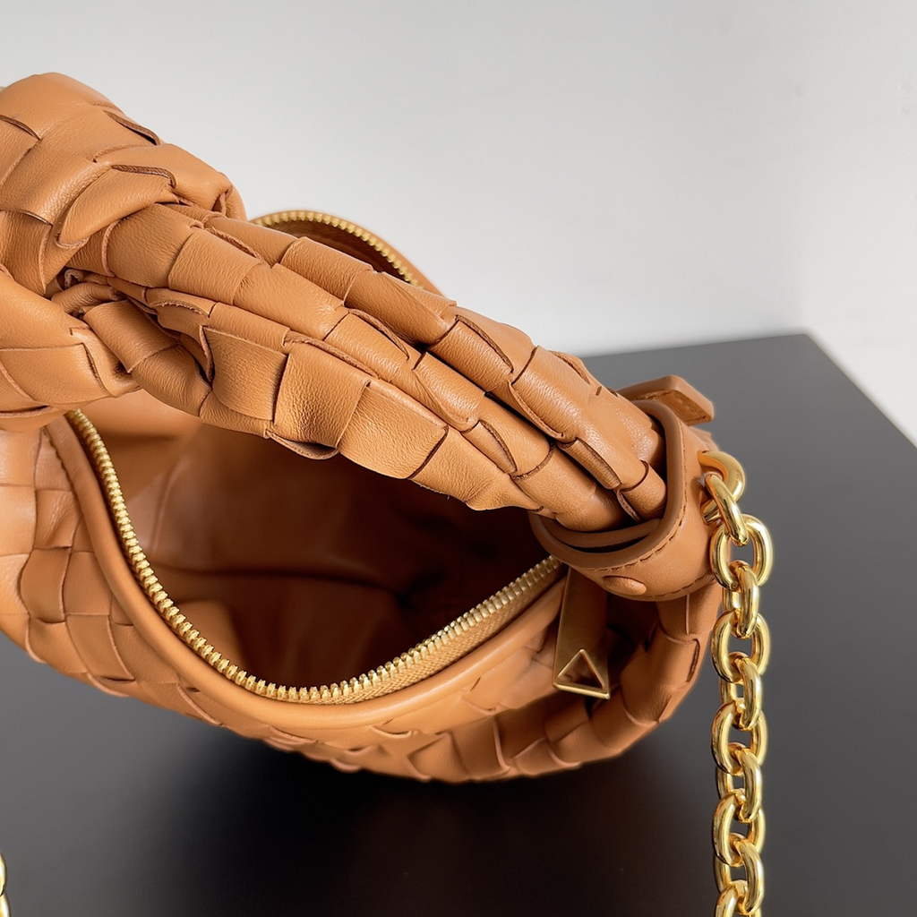 Bottega Veneta Mini Jodie top handle bag 709562 Calfskin Tan