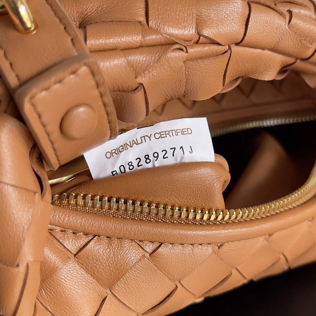 Bottega Veneta Mini Jodie top handle bag 709562 Calfskin Tan