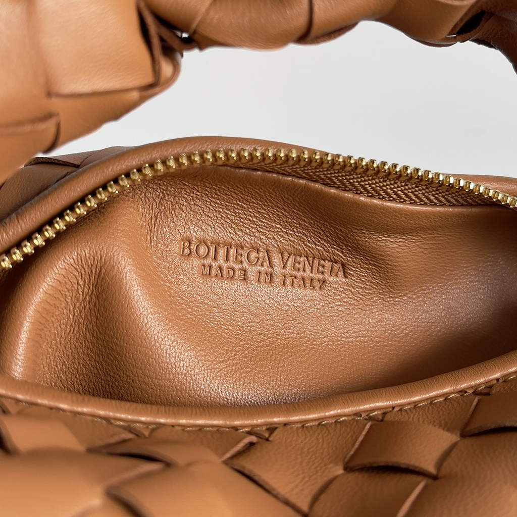 Bottega Veneta Mini Jodie top handle bag 709562 Calfskin Tan