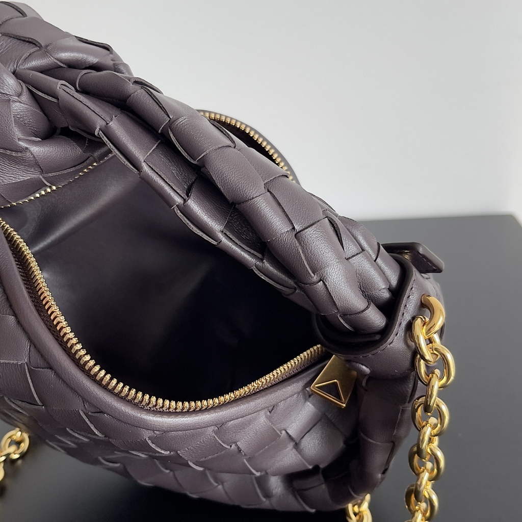 Bottega Veneta Mini Jodie top handle bag 709562 Calfskin Dark Purple