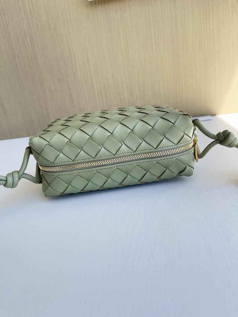 Bottega Veneta Mini Loop Camera Cross-Body Bag 680254 Light Green Lambskin
