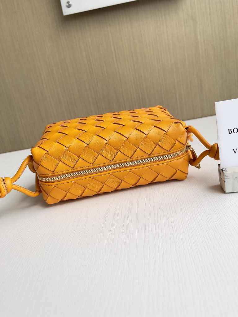 Bottega Veneta Mini Loop Camera Cross-Body Bag 680254 Yellow Lambskin