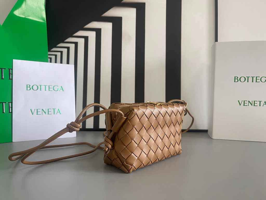 Bottega Veneta Mini Loop Camera Cross-Body Bag 680254 Brown Lambskin