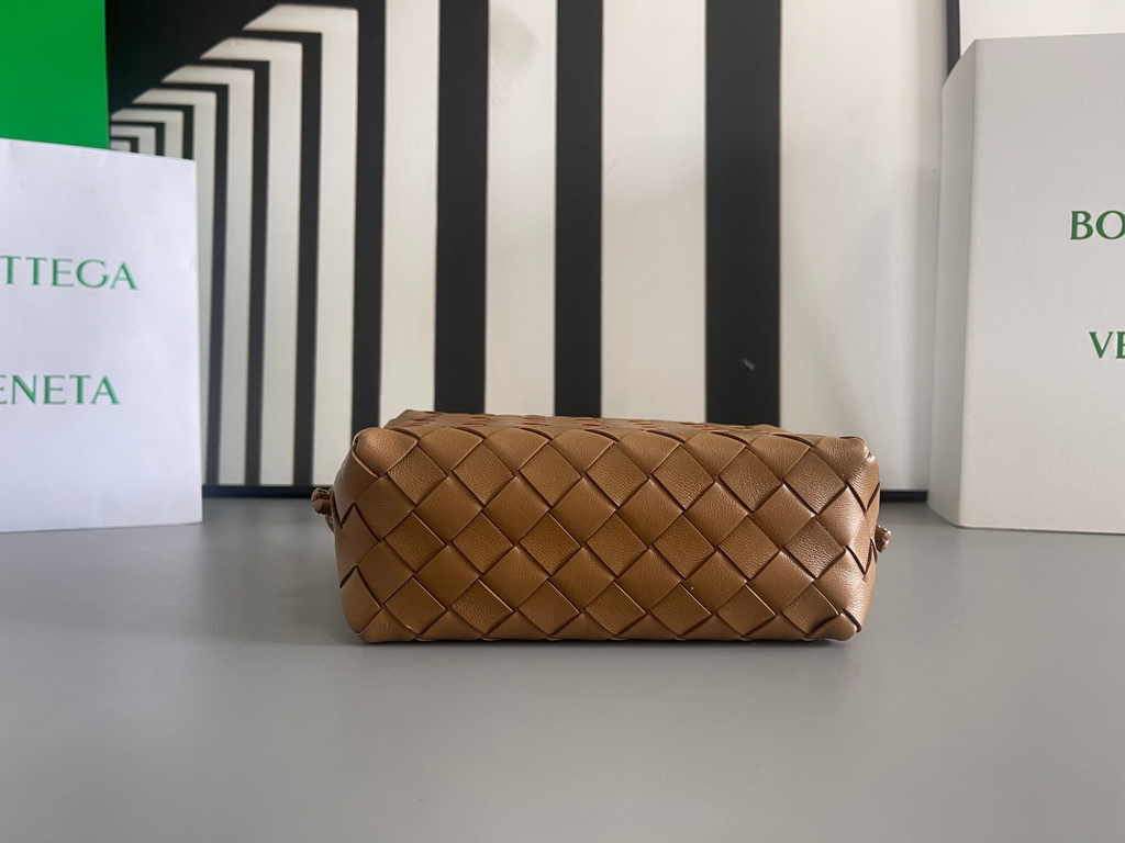Bottega Veneta Mini Loop Camera Cross-Body Bag 680254 Brown Lambskin