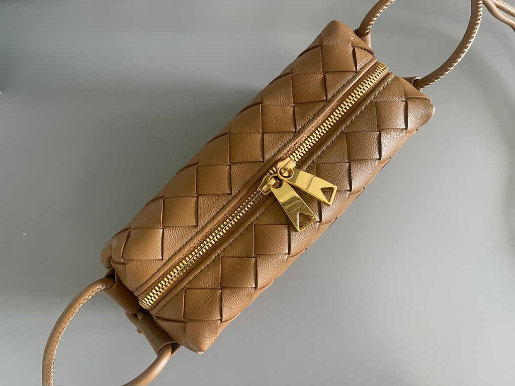 Bottega Veneta Mini Loop Camera Cross-Body Bag 680254 Brown Lambskin
