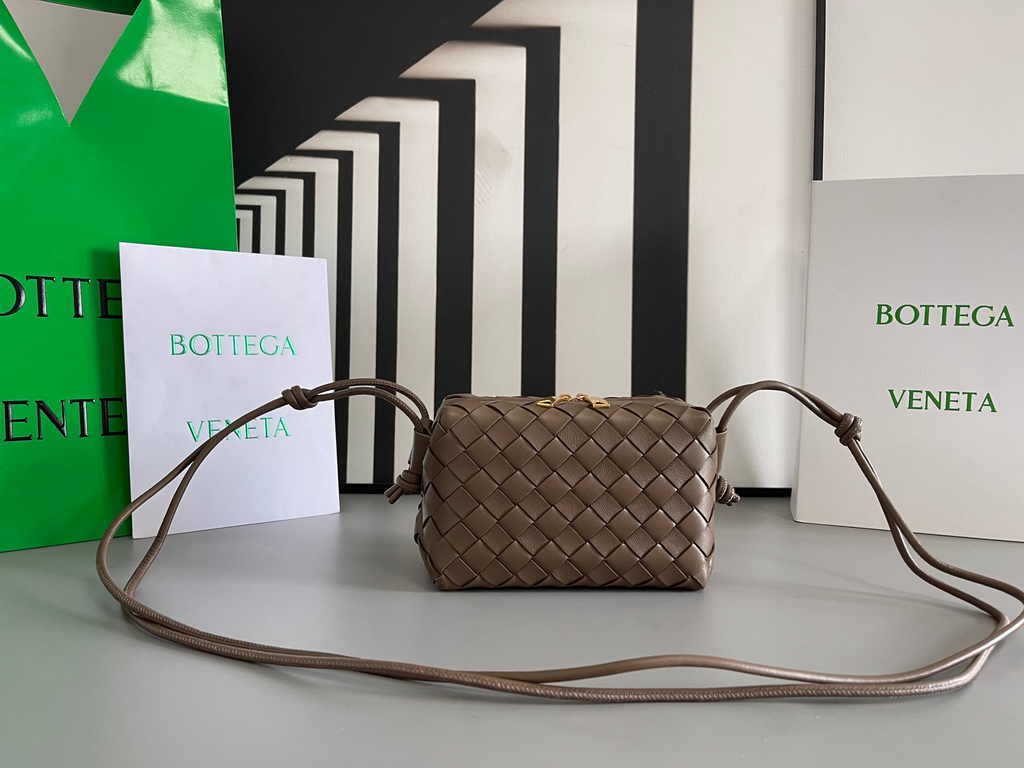 Bottega Veneta Mini Loop Camera Cross-Body Bag 680254 Coffee Lambskin