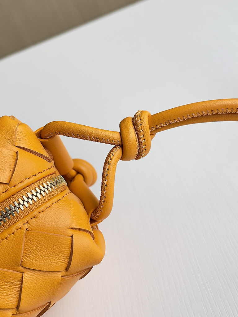 Bottega Veneta Mini Loop Camera Cross-Body Bag 680254 Yellow Lambskin