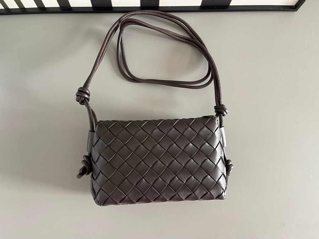 Bottega Veneta Mini Loop Camera Cross-Body Bag 680254 Black Lambskin