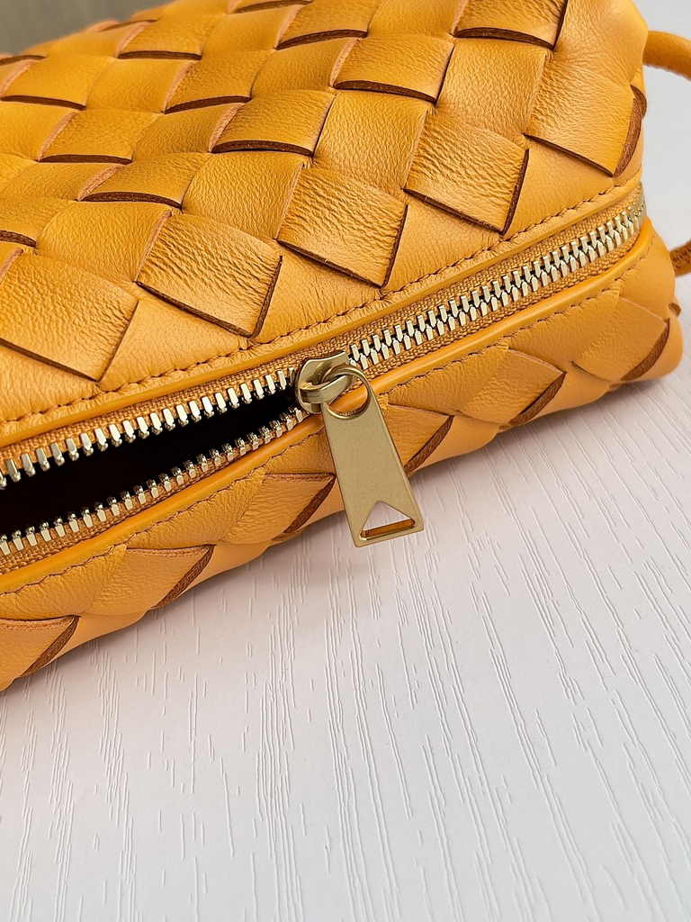 Bottega Veneta Mini Loop Camera Cross-Body Bag 680254 Yellow Lambskin