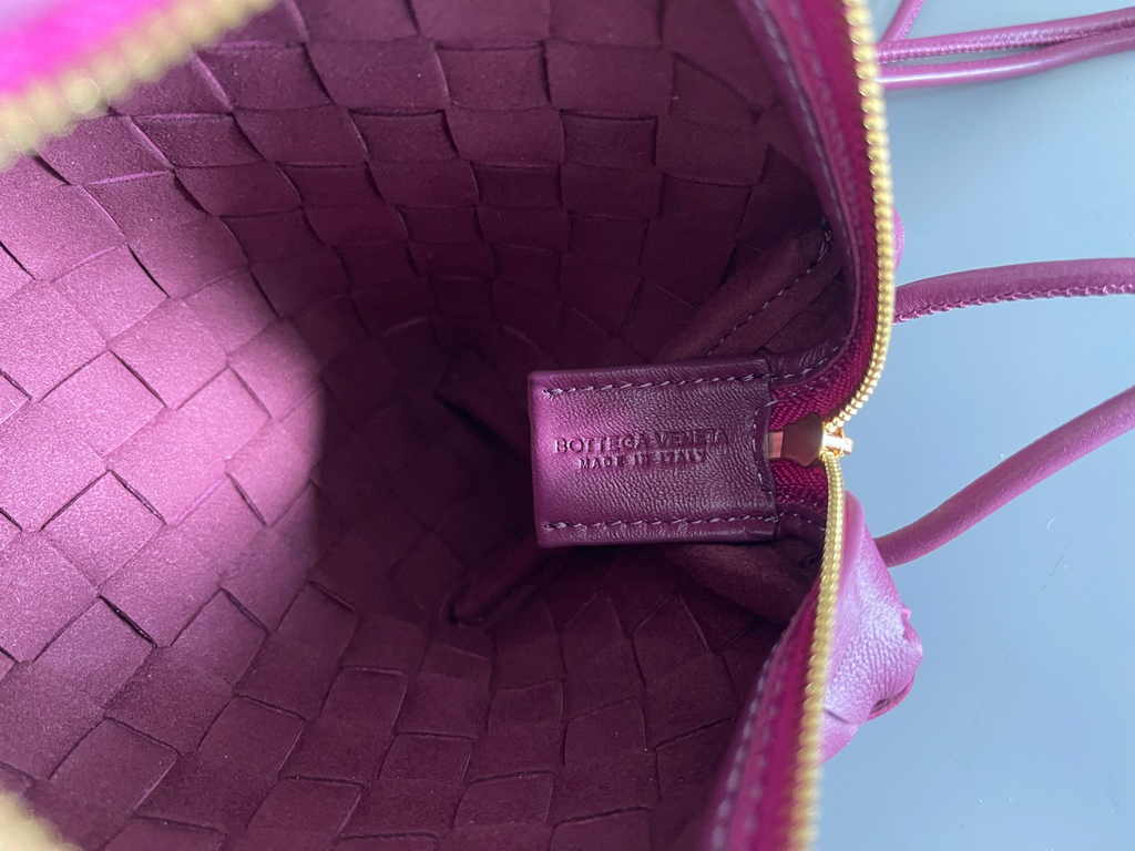 Bottega Veneta Mini Loop Camera Cross-Body Bag 680254 Dark Purple Lambskin