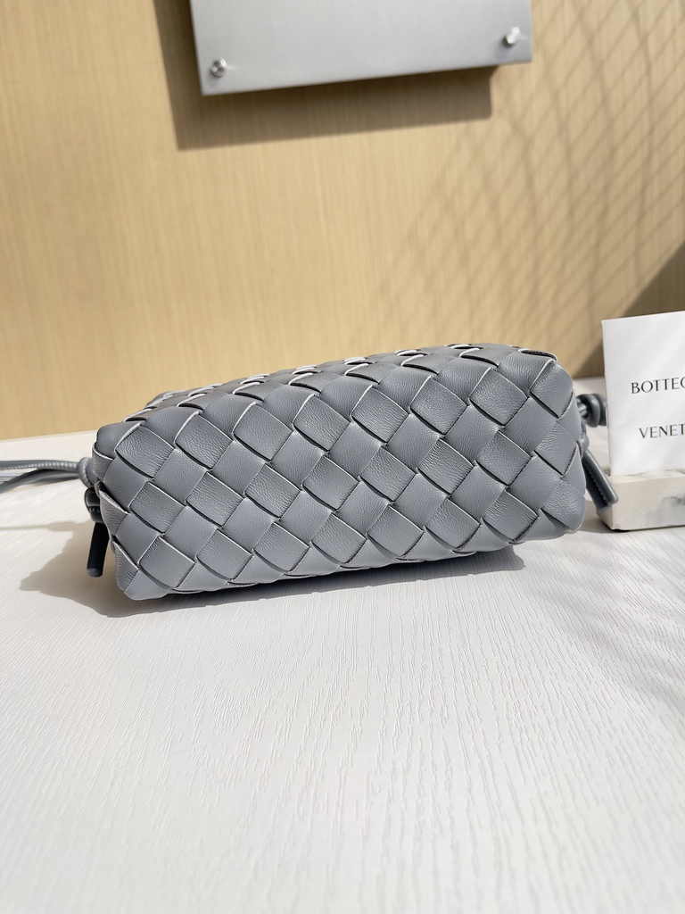 Bottega Veneta Mini Loop Camera Cross-Body Bag 680254 Gray Lambskin