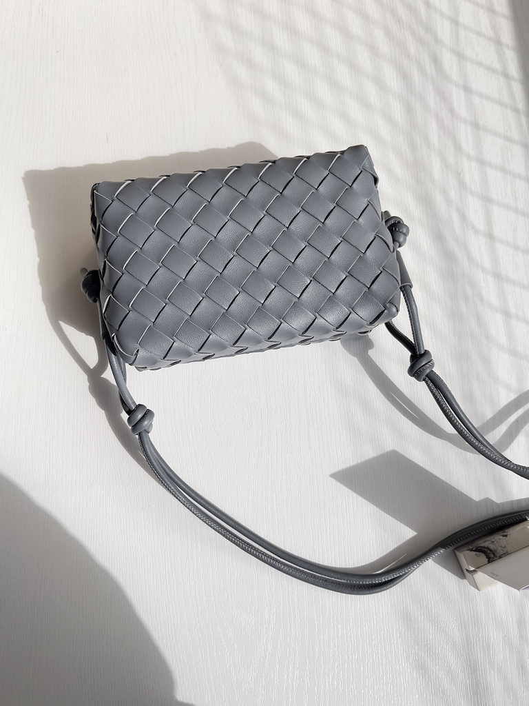 Bottega Veneta Mini Loop Camera Cross-Body Bag 680254 Gray Lambskin