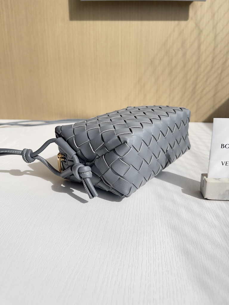 Bottega Veneta Mini Loop Camera Cross-Body Bag 680254 Gray Lambskin