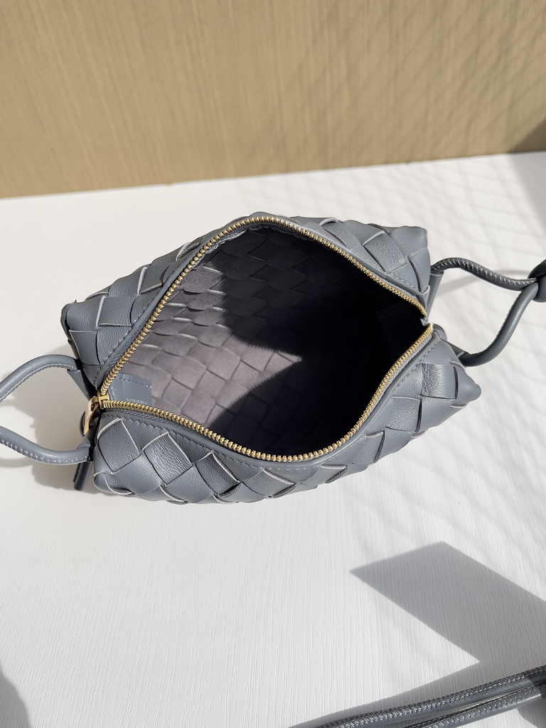 Bottega Veneta Mini Loop Camera Cross-Body Bag 680254 Gray Lambskin