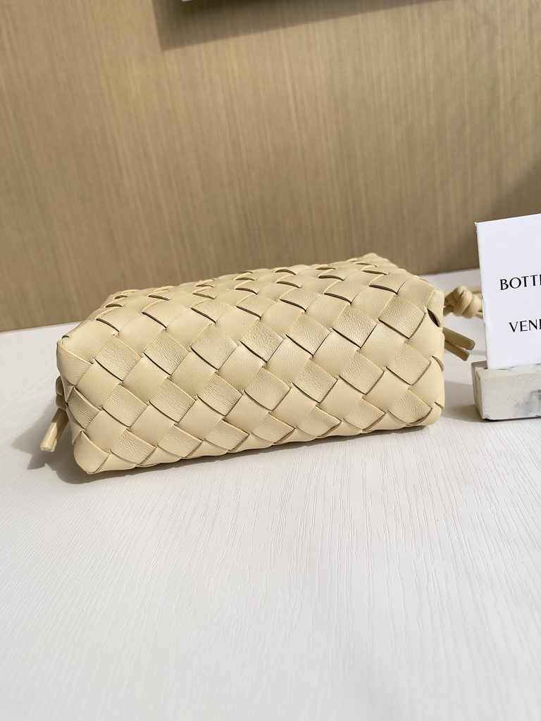 Bottega Veneta Mini Loop Camera Cross-Body Bag 680254 Dark Beige Lambskin