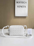 Bottega Veneta Mini Loop Camera Cross-Body Bag 680254 White Lambskin