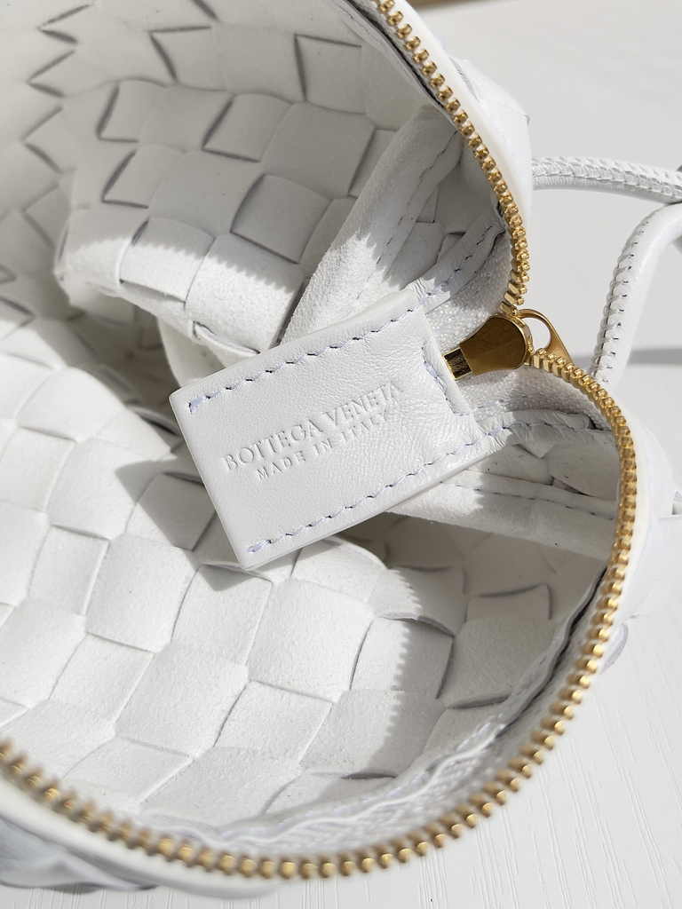 Bottega Veneta Mini Loop Camera Cross-Body Bag 680254 White Lambskin