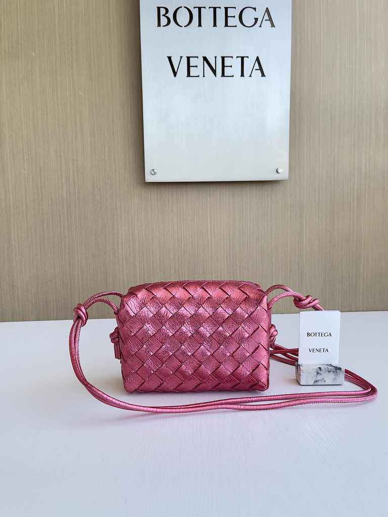 Bottega Veneta Mini Loop Camera Cross-Body Bag 680254 Plum