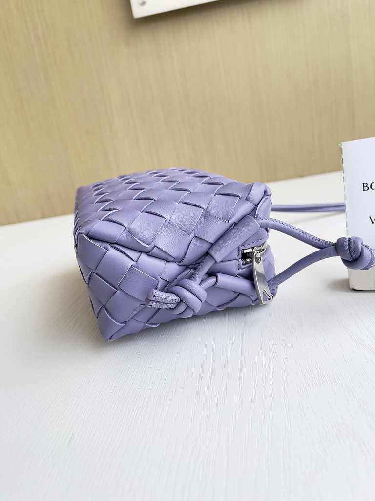 Bottega Veneta Mini Loop Camera Cross-Body Bag 680254 Purple Lambskin