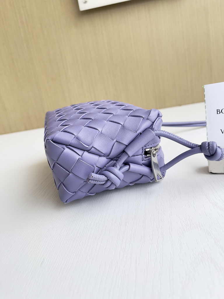 Bottega Veneta Mini Loop Camera Cross-Body Bag 680254 Purple Lambskin