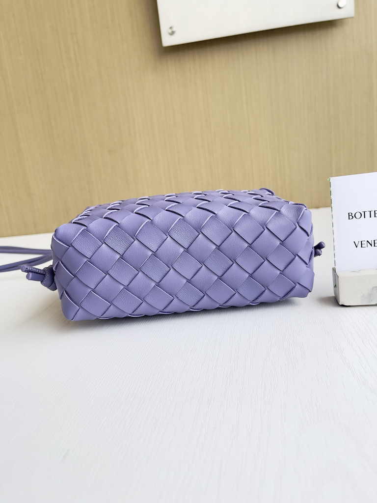 Bottega Veneta Mini Loop Camera Cross-Body Bag 680254 Purple Lambskin